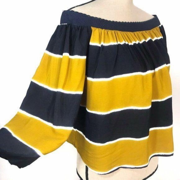 ZARA Striped Off The Shoulder Top - Picture 3 of 8